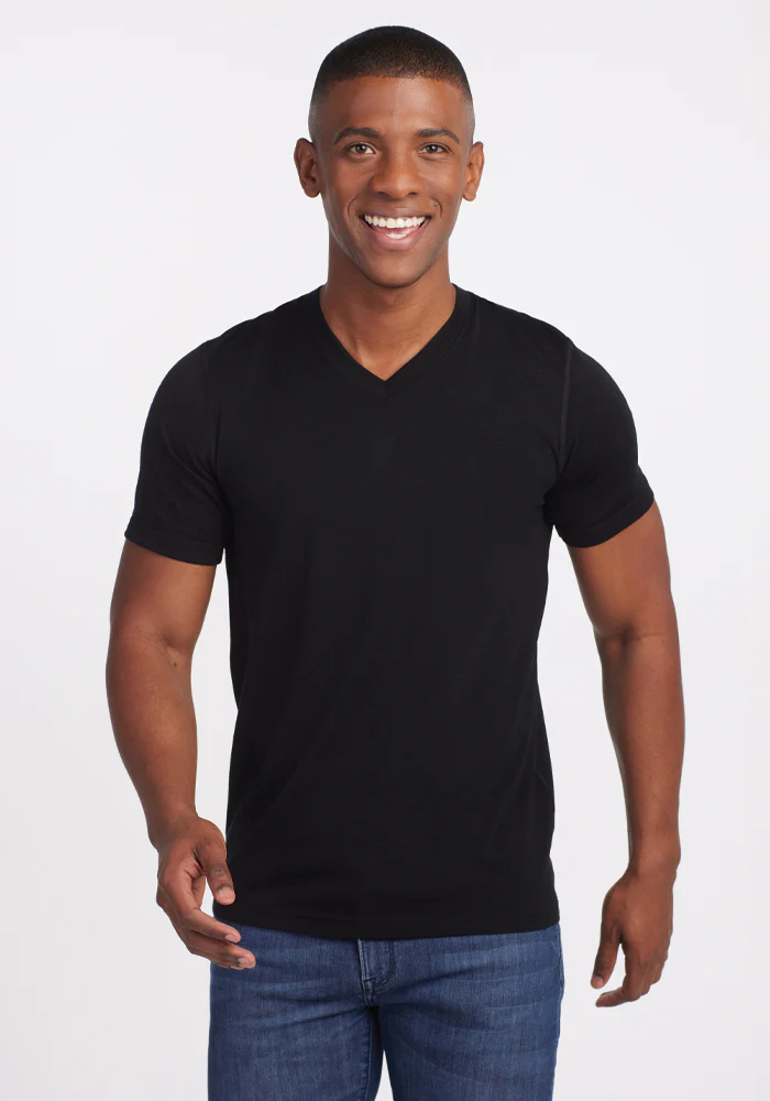 Ashton V Neck - Black - Image 2