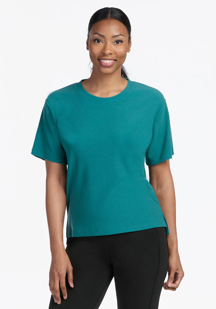 Delia Ribbed Short Sleeve - Surfside - Image 2
