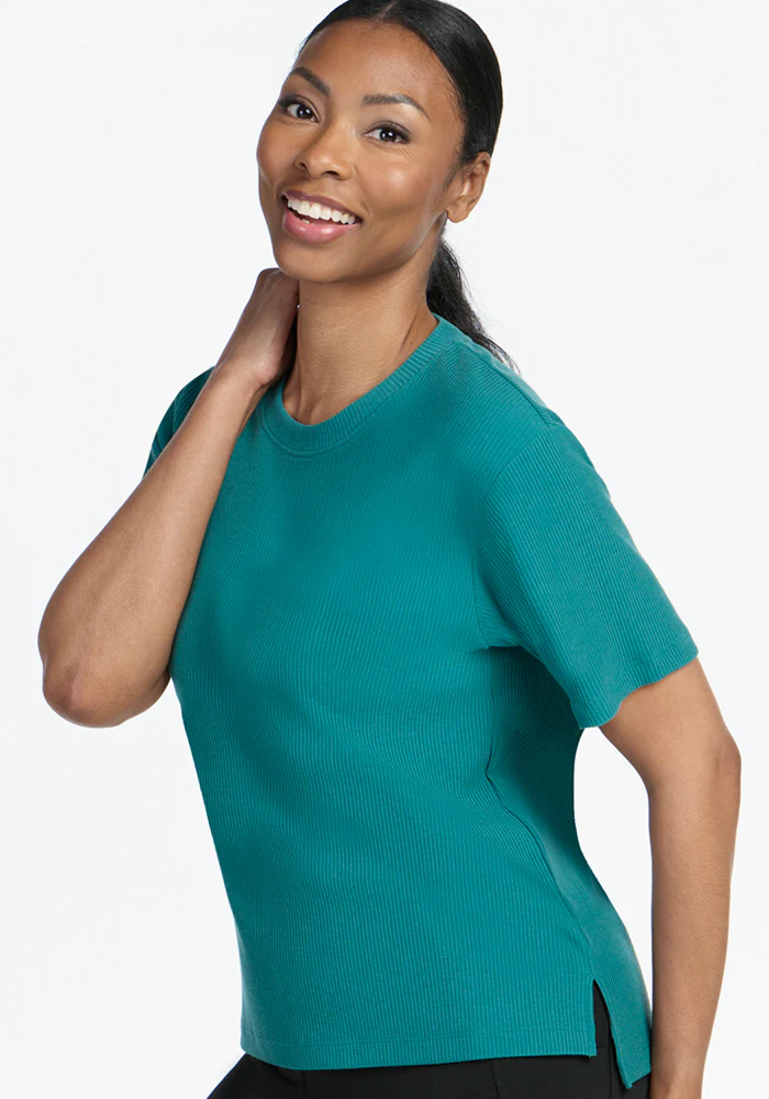 Delia Ribbed Short Sleeve - Surfside - Image 3