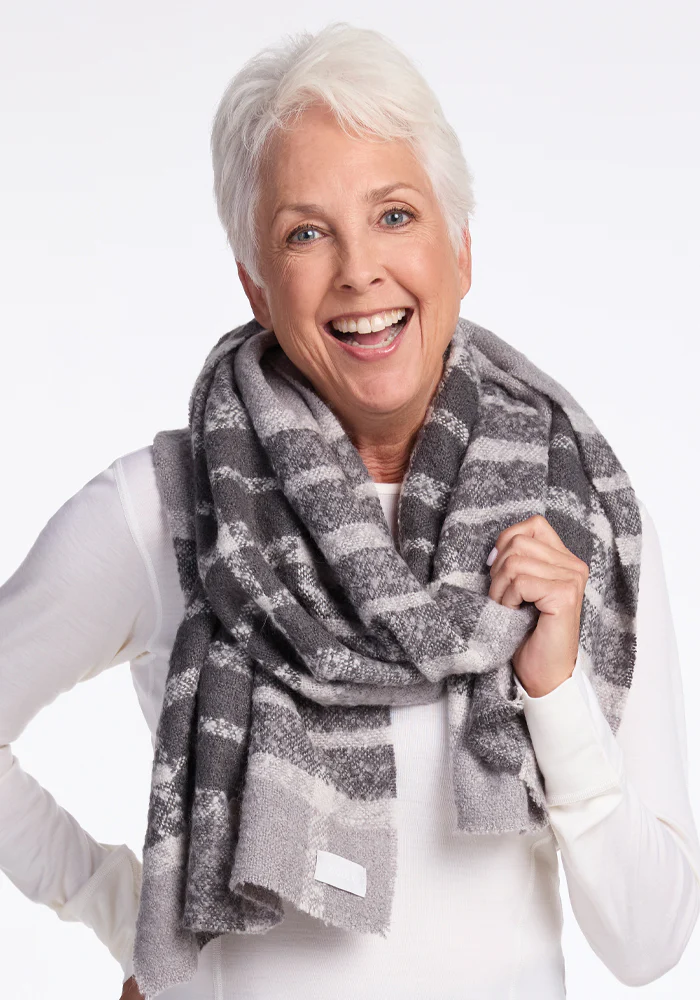 Bradie Scarf - Dark Grey Plaid - Image 7
