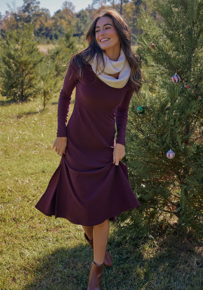 Caroline Ribbed Twirl Dress - Image 2