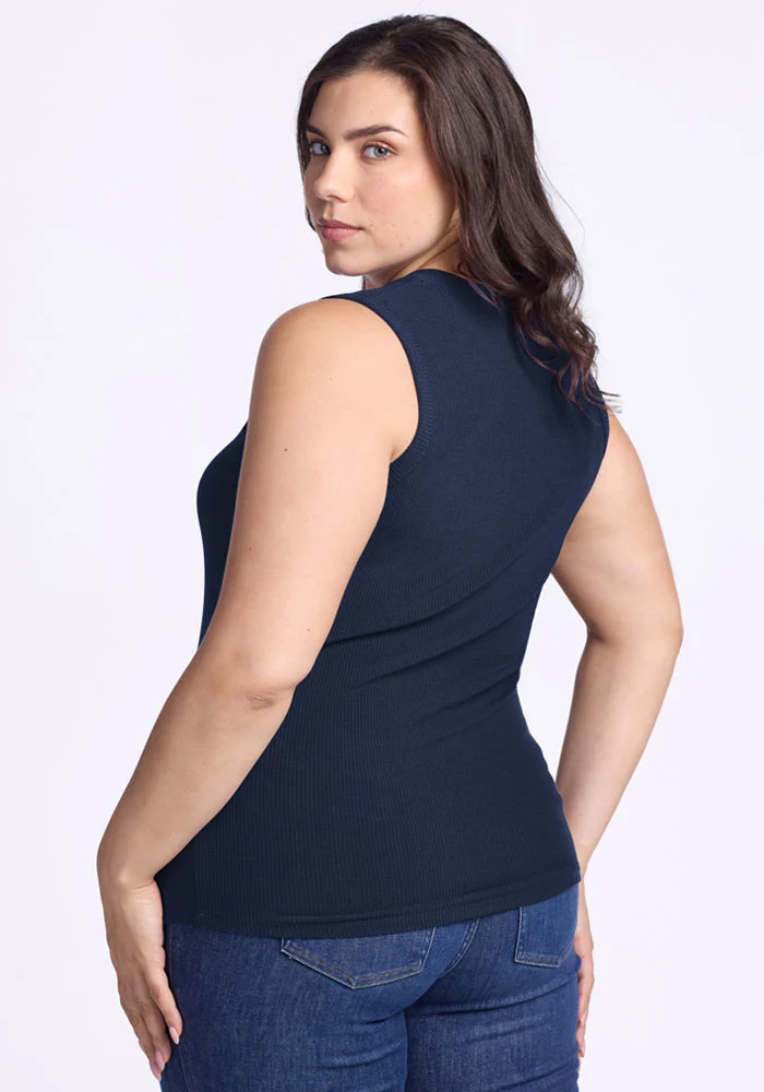 Sloane Ribbed Tank - Deep Navy - Image 12