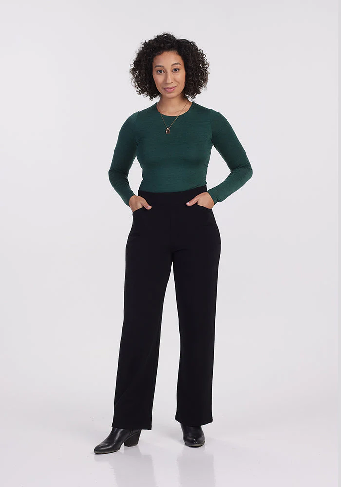 Ellie Wide Leg Pants Petite - Black - Image 6