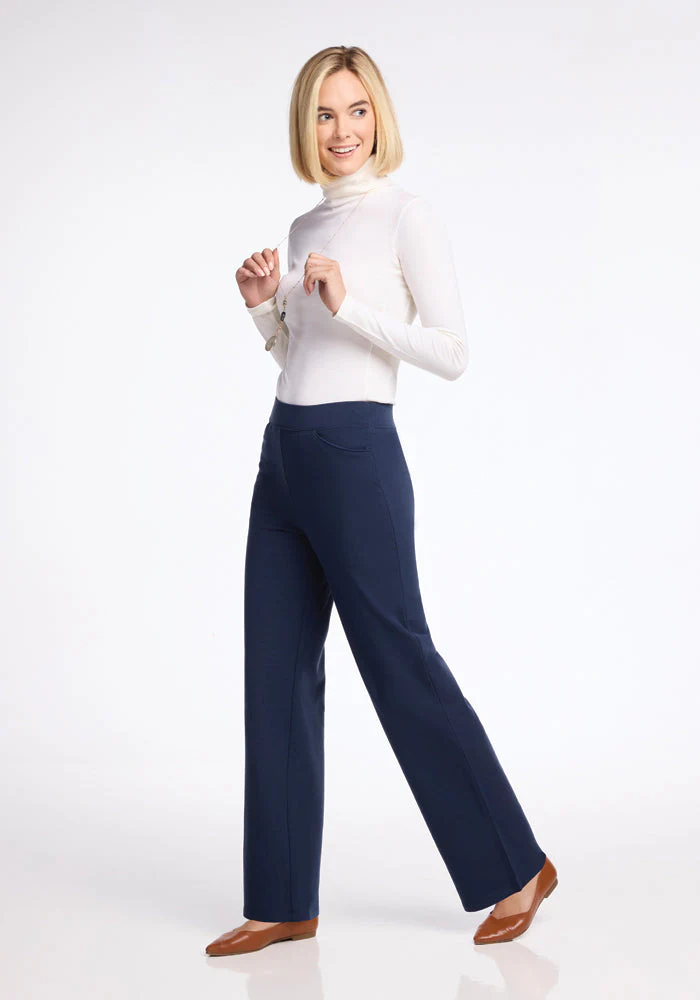Ellie Wide Leg Pants - Deep Navy - Image 4