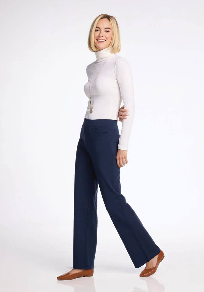 Ellie Wide Leg Pants - Deep Navy - Image 5