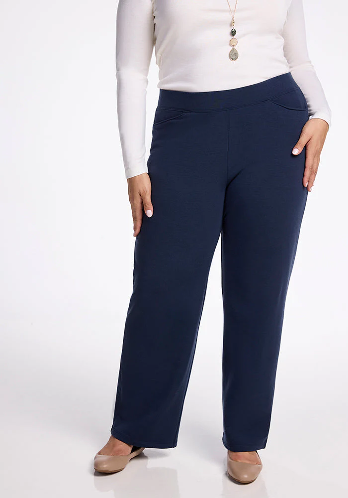 Ellie Wide Leg Pants - Deep Navy - Image 8