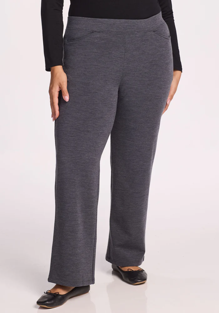 Ellie Wide Leg Pants - Cinder Melange - Image 7