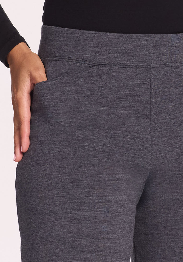 Ellie Wide Leg Pants Petite - Cinder Melange - Image 3
