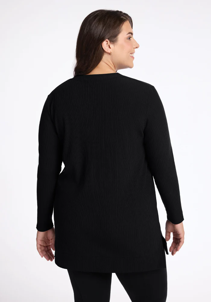 Evie Ribbed Tunic - Black - Image 12