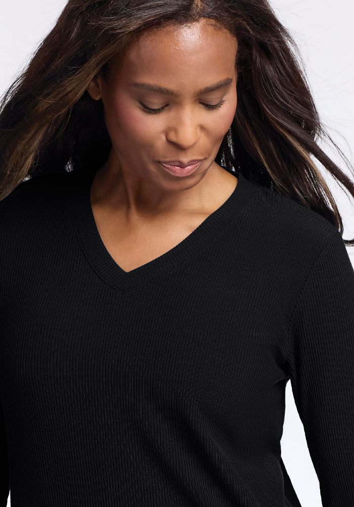 Evie Ribbed Tunic - Black - Image 3