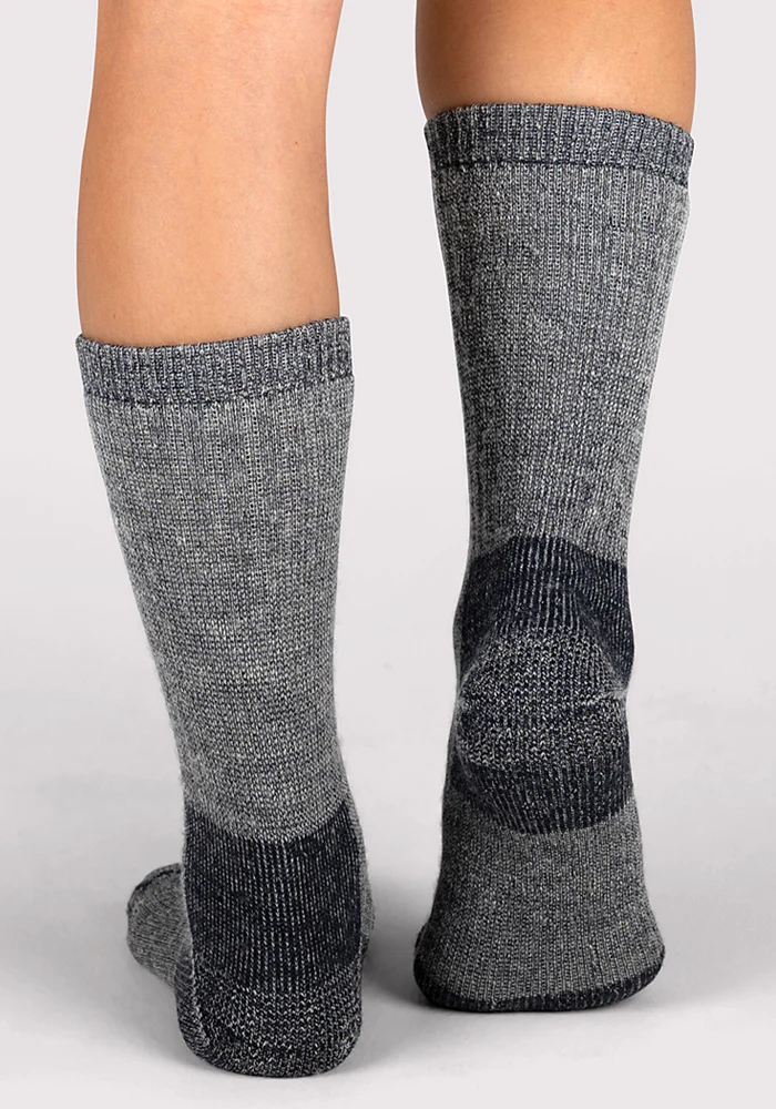 Womens Extreme Crew Socks - Charcoal Heather - Image 4