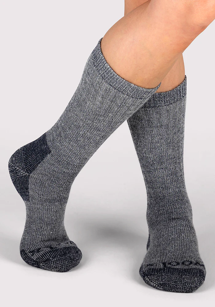 Womens Extreme Crew Socks - Charcoal Heather - Image 6