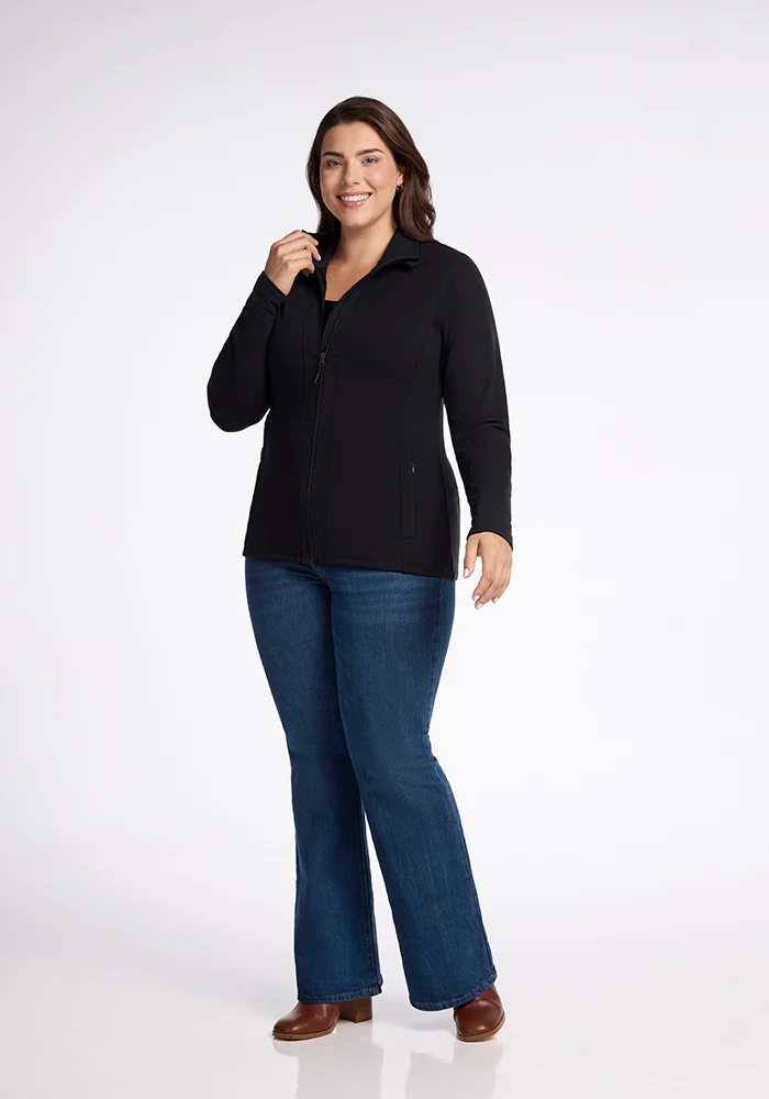 Finley Zip Up Sweatshirt - Black - Image 10