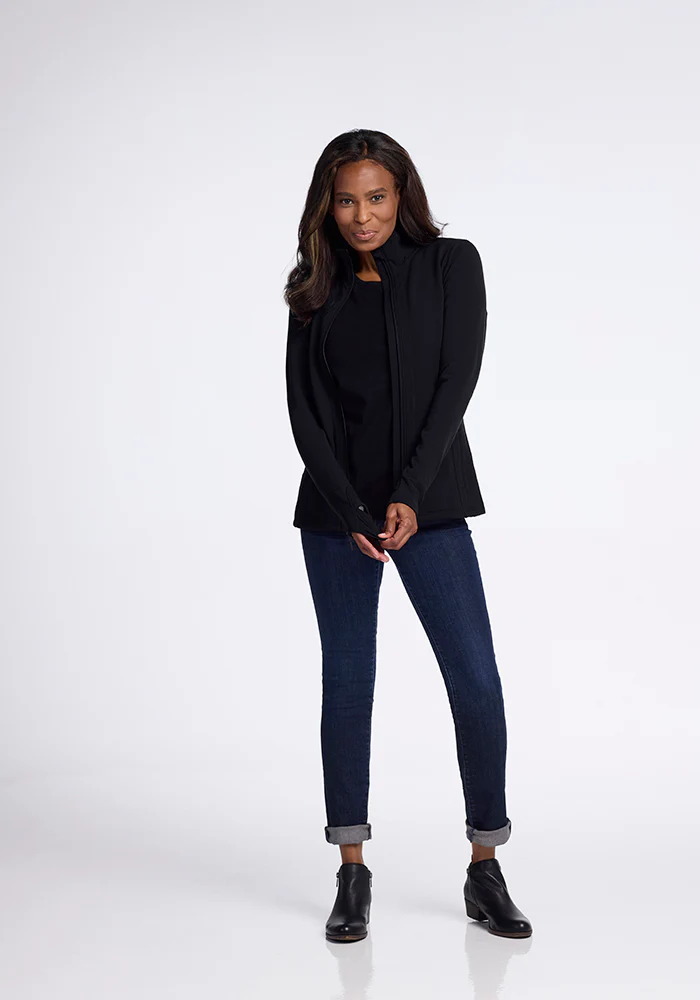 Finley Zip Up Sweatshirt - Black - Image 4