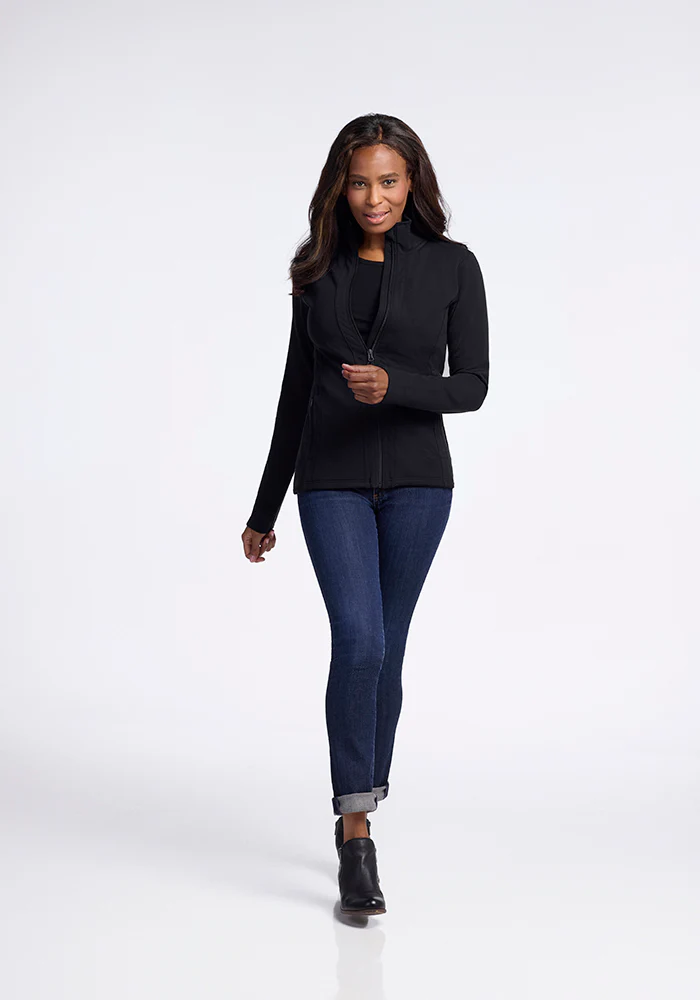 Finley Zip Up Sweatshirt - Black - Image 5