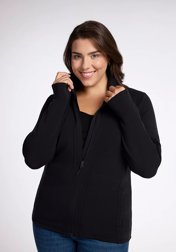 Finley Zip Up Sweatshirt - Black - Image 7