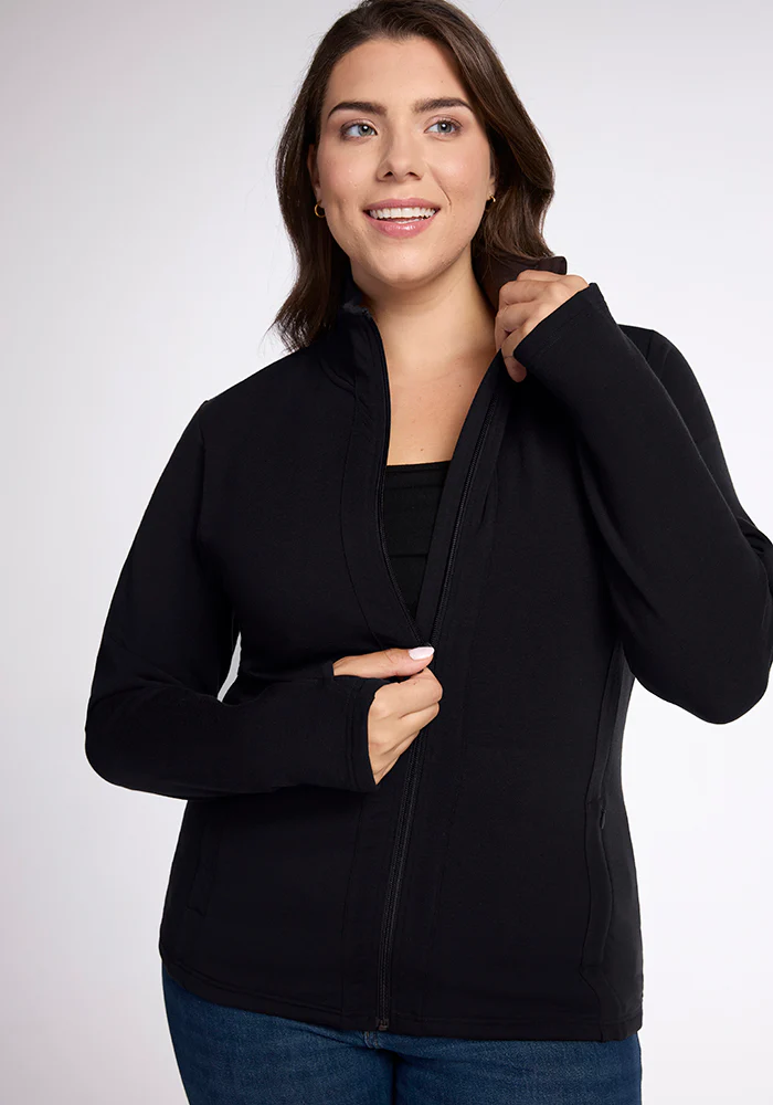 Finley Zip Up Sweatshirt - Black - Image 9