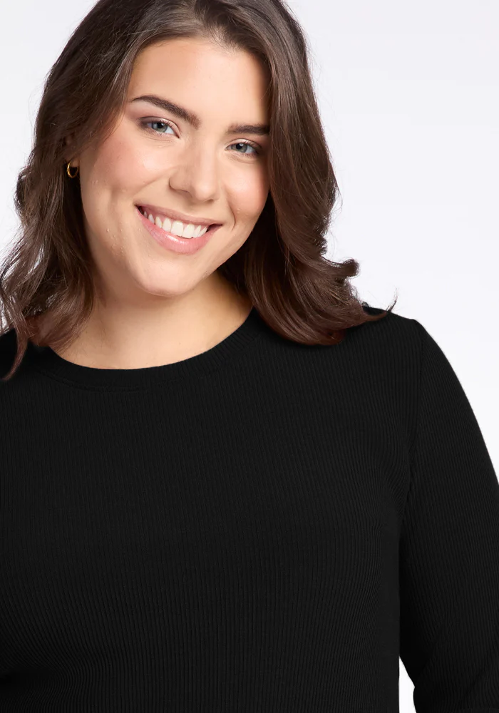Hadley Ribbed Crew - Black - Image 3
