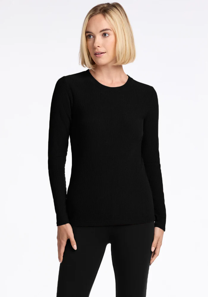 Hadley Ribbed Crew - Black - Image 6