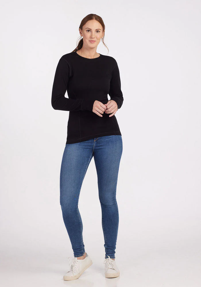 Hannah Long Sleeve Top - Black - Image 5