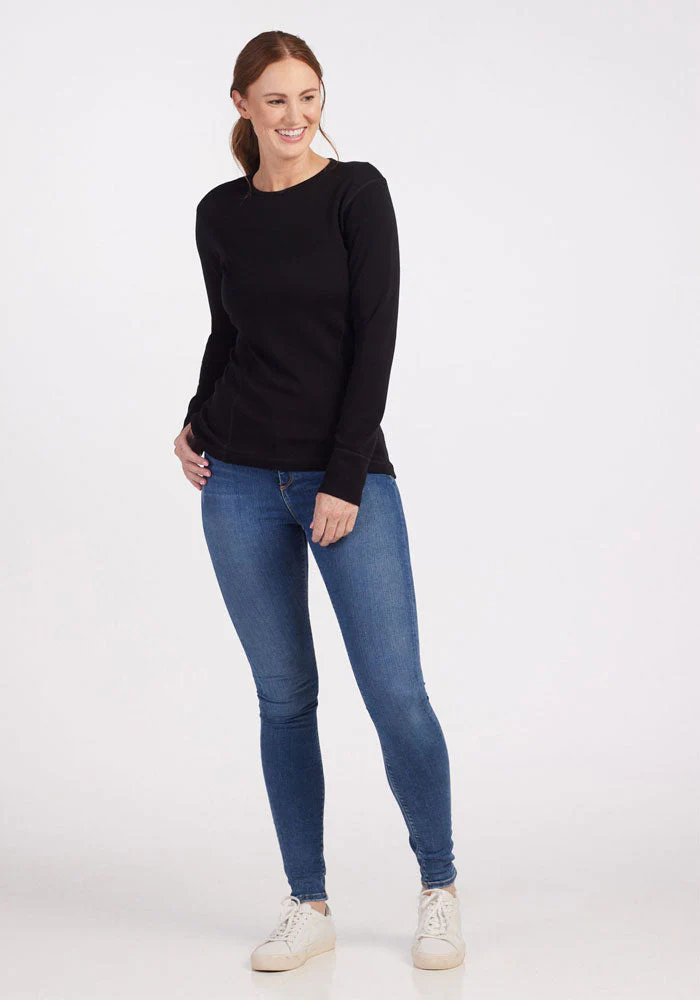 Hannah Long Sleeve Top - Black - Image 6