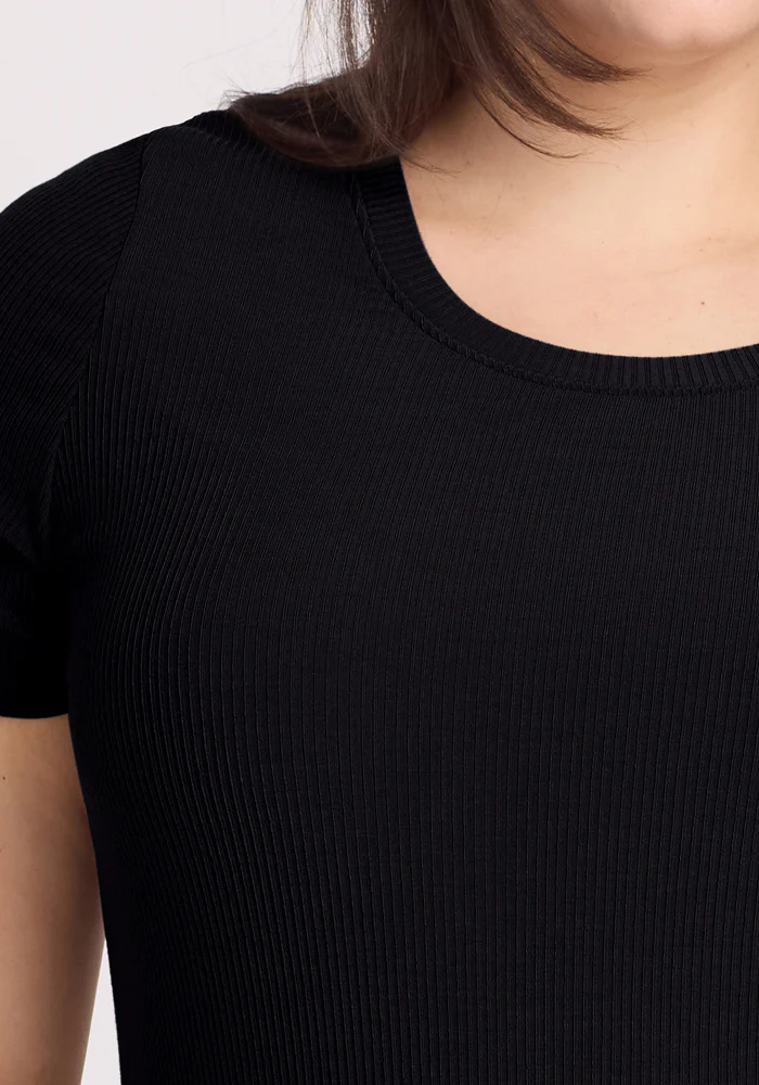 Harlowe Ribbed Dress - Black - Image 11
