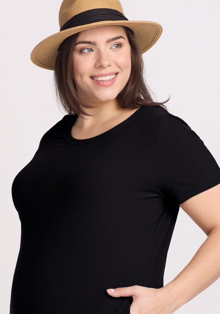 Harlowe Ribbed Dress - Black - Image 9