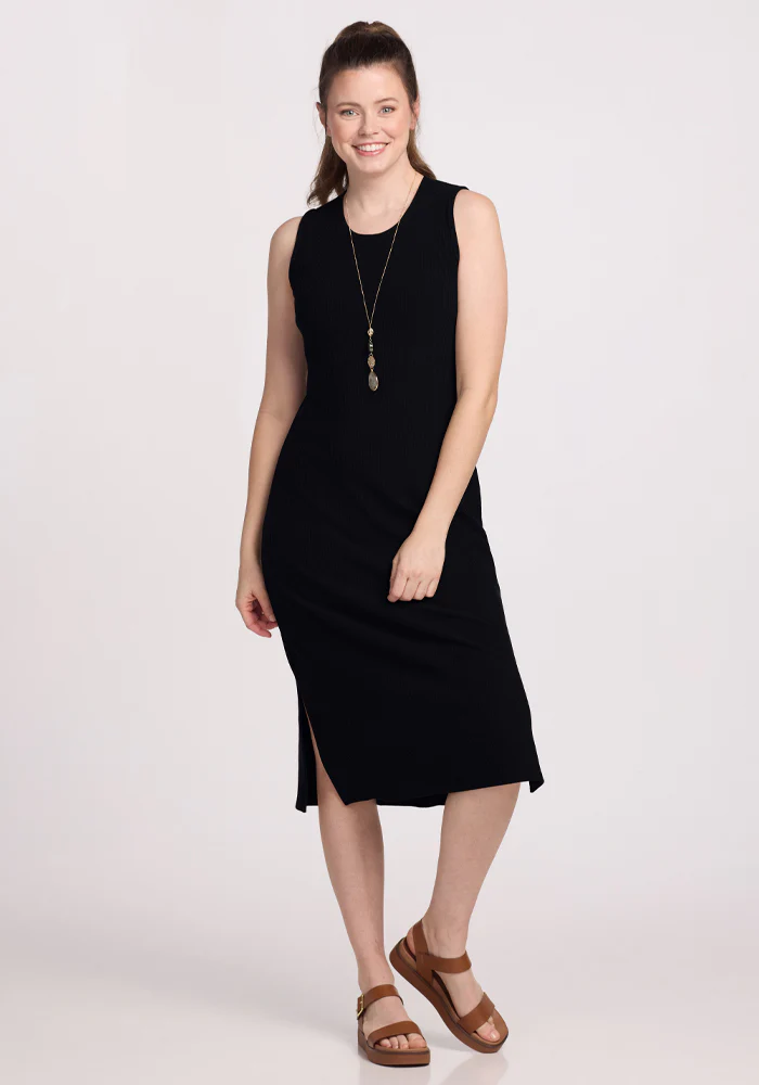 Iris Ribbed Dress - Black