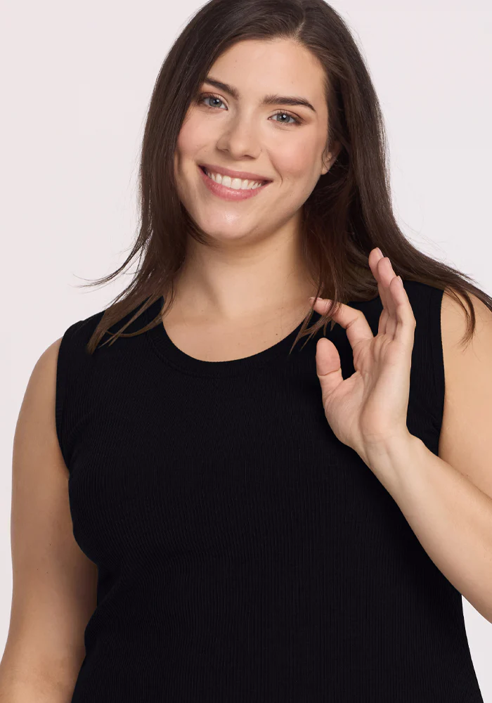 Iris Ribbed Dress - Black - Image 11