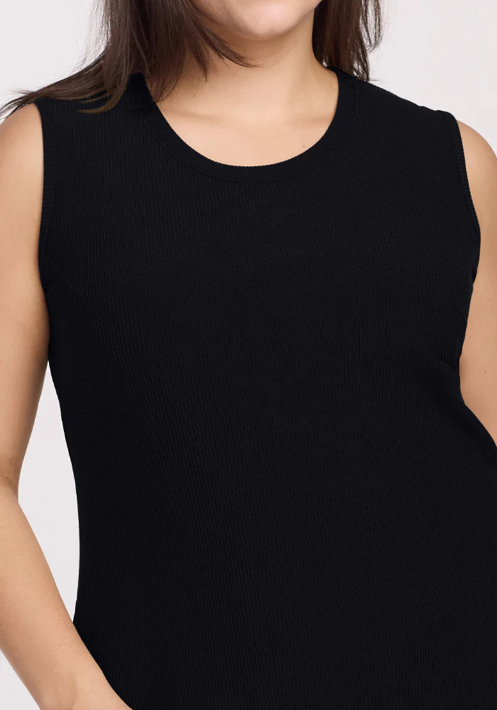 Iris Ribbed Dress - Black - Image 13