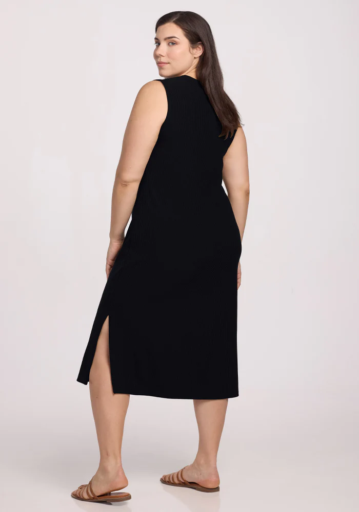 Iris Ribbed Dress - Black - Image 14