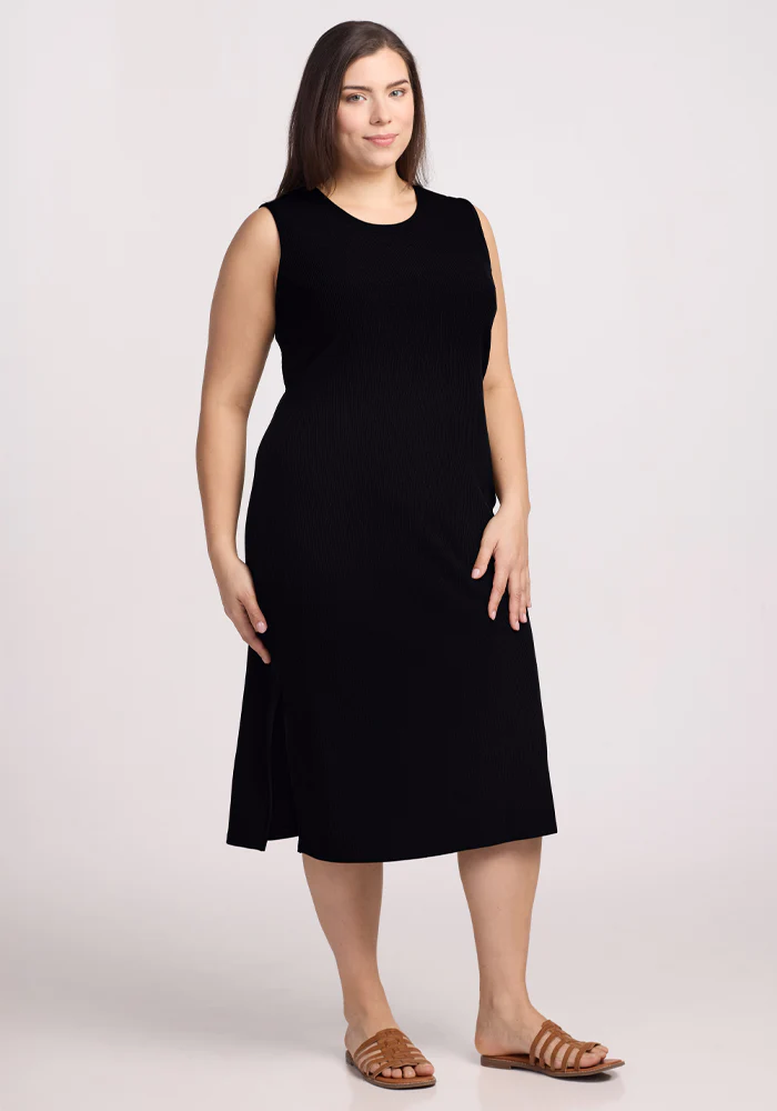 Iris Ribbed Dress - Black - Image 8