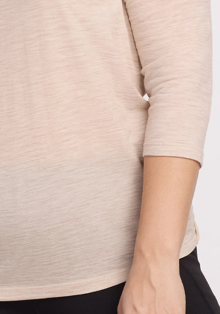 Jenny 3/4 Sleeve Crew Neck - Cream Heather - Image 4