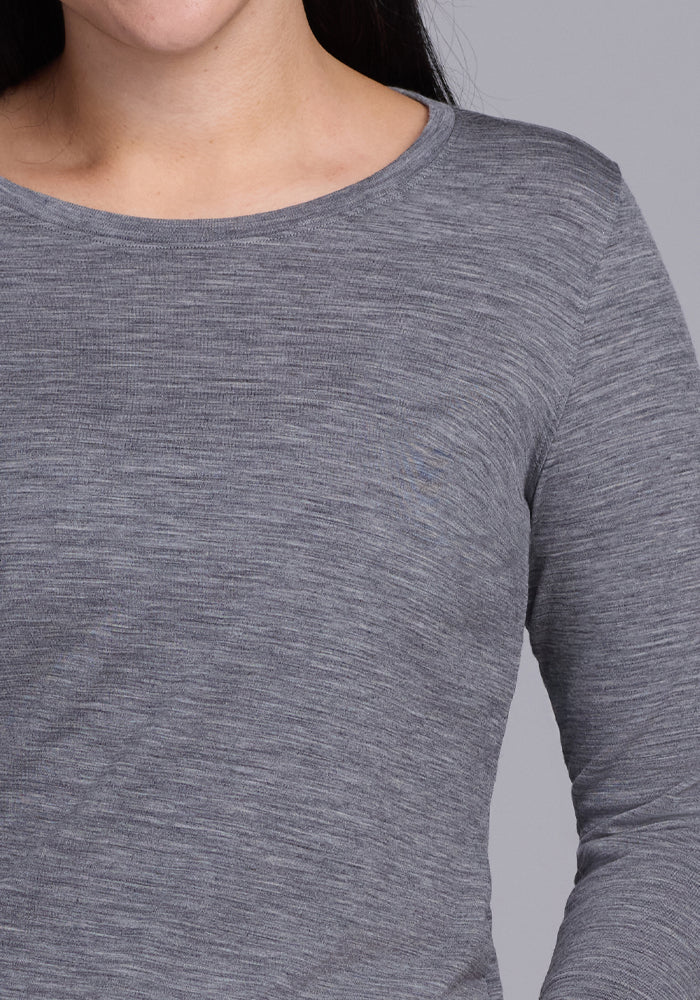 Jenny 3/4 Sleeve Crew Neck - Graphite Heather - Image 5