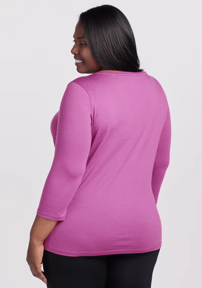 Jenny 3/4 Sleeve Crew Neck - Purple Wine - Image 10