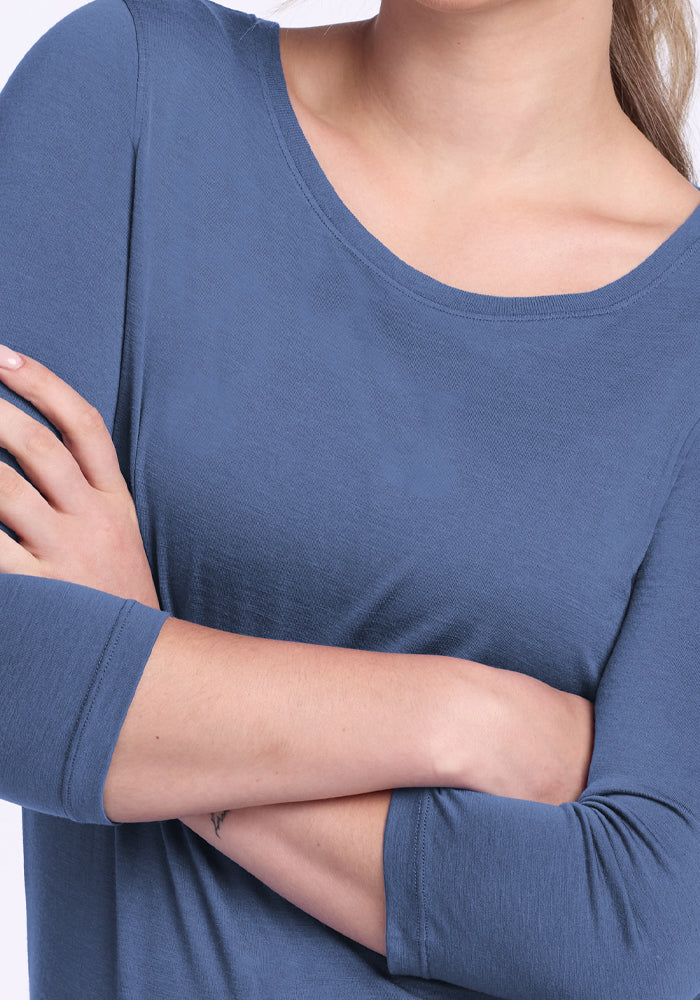 Jenny 3/4 Sleeve Crew Neck - Skyline - Image 3