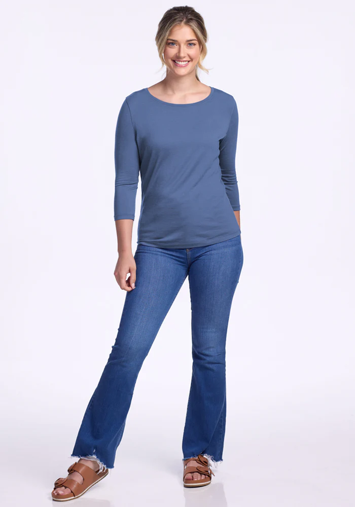 Jenny 3/4 Sleeve Crew Neck - Skyline - Image 5