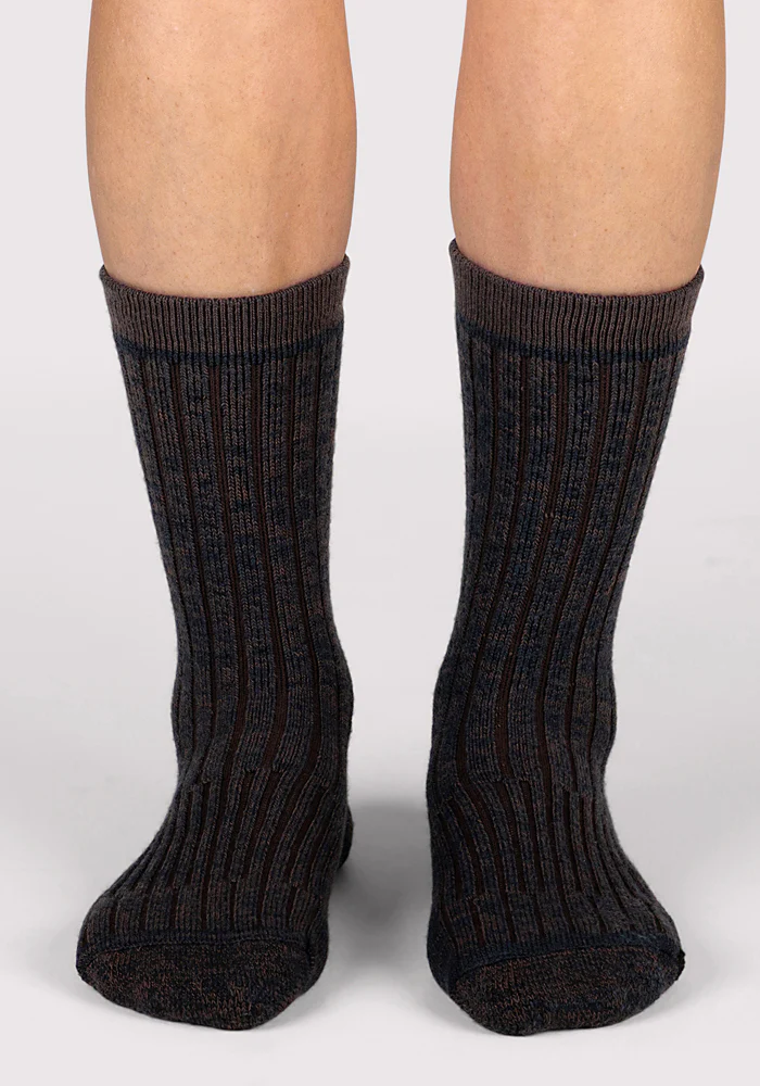 Womens Joey Crew Socks - Dark Espresso - Image 4