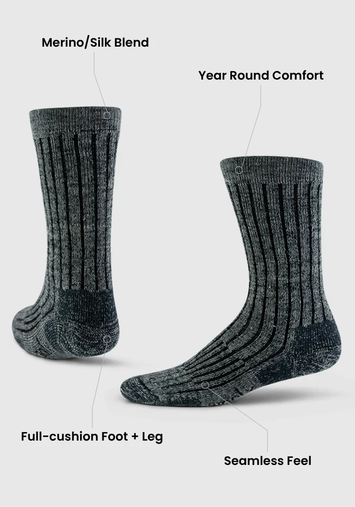 Womens Joey Crew Socks - Stone Grey - Image 3