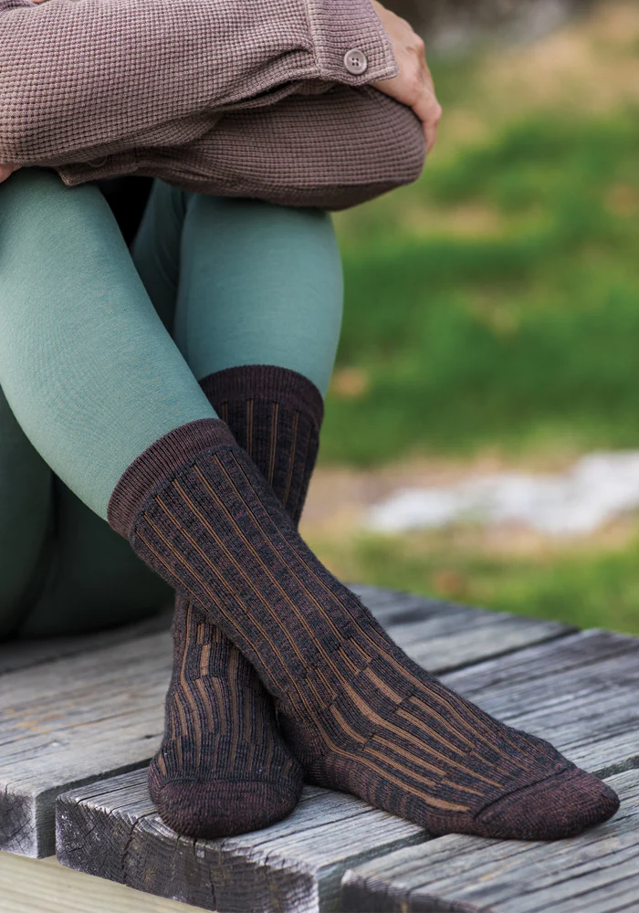 Womens Joey Mid Calf Socks - Dark Espresso - Image 5