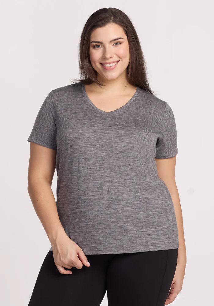 Junie V Neck - Graphite Heather - Image 2