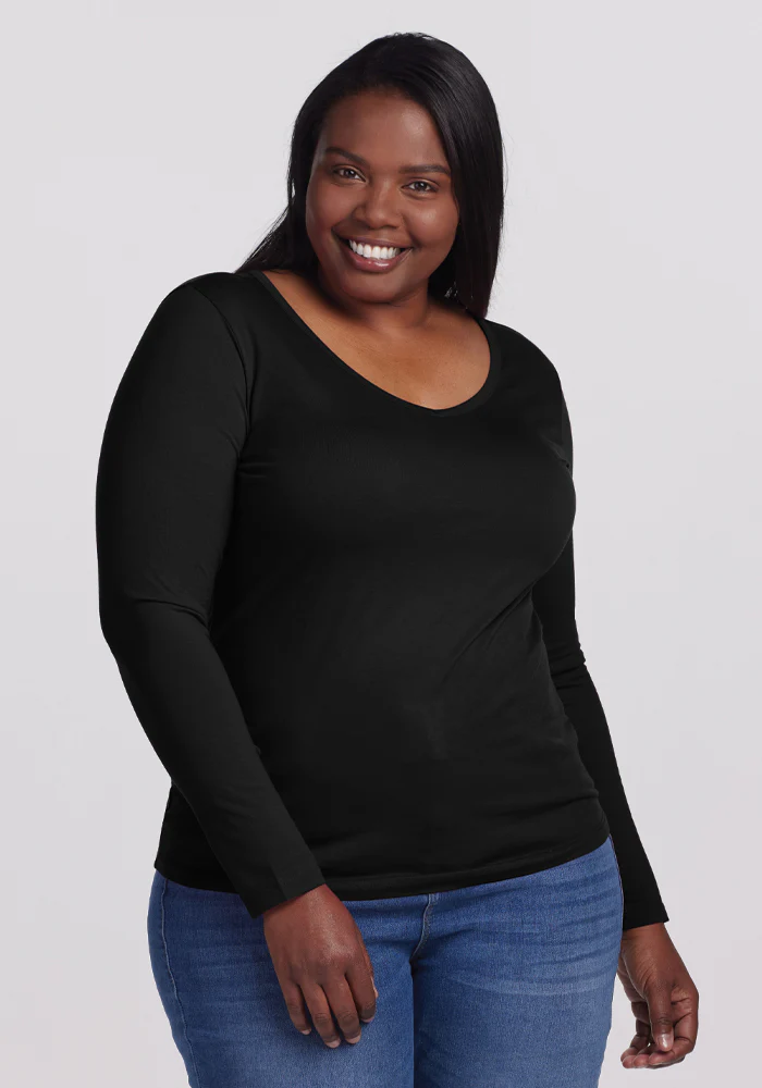 Layla V Neck Top - Black - Image 9