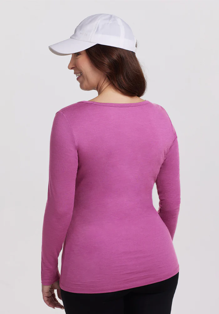 Layla V Neck Top - Purple Wine - Image 6