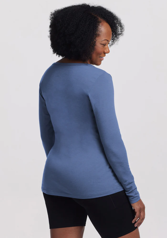 Layla V Neck Top - Skyline - Image 5