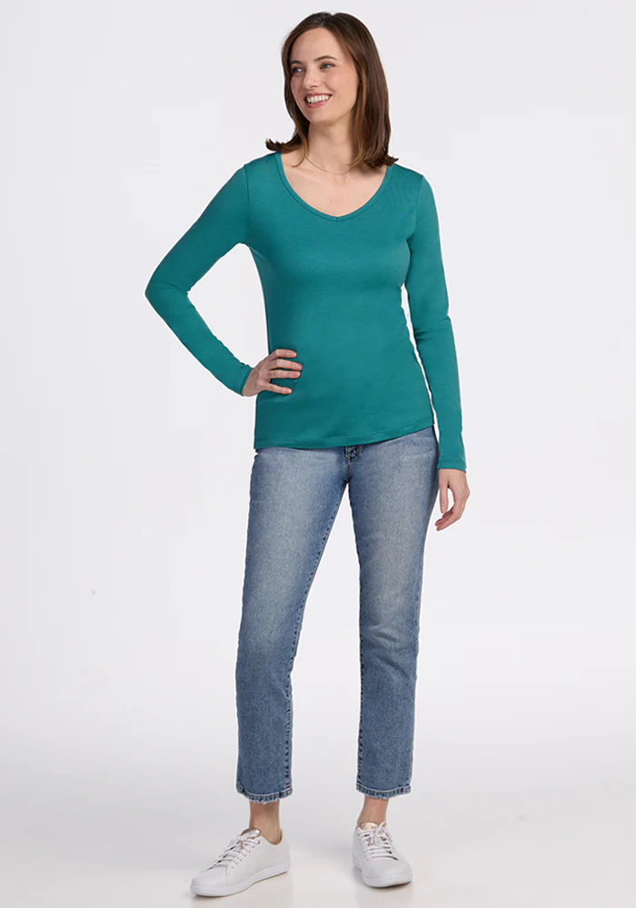 Layla V Neck Top - Surfside - Image 10