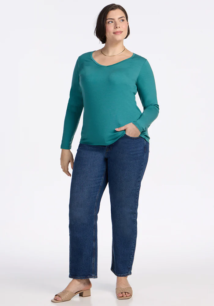 Layla V Neck Top - Surfside - Image 5