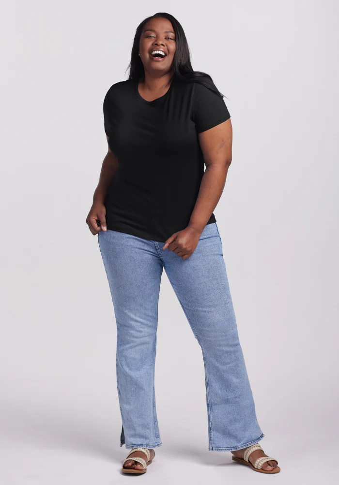 Liza Crew Neck Tee - Black - Image 11