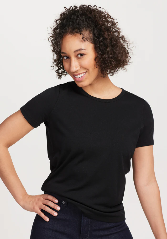 Liza Crew Neck Tee - Black - Image 4