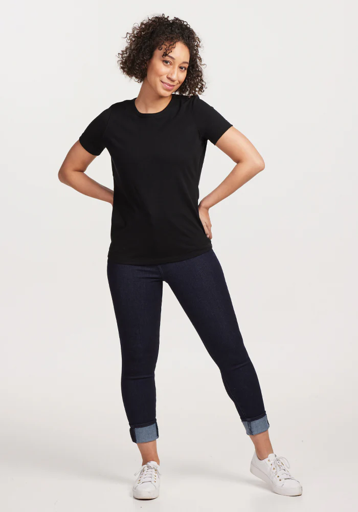 Liza Crew Neck Tee - Black - Image 5