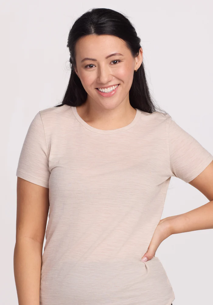 Liza Crew Neck Tee - Cream Heather - Image 6